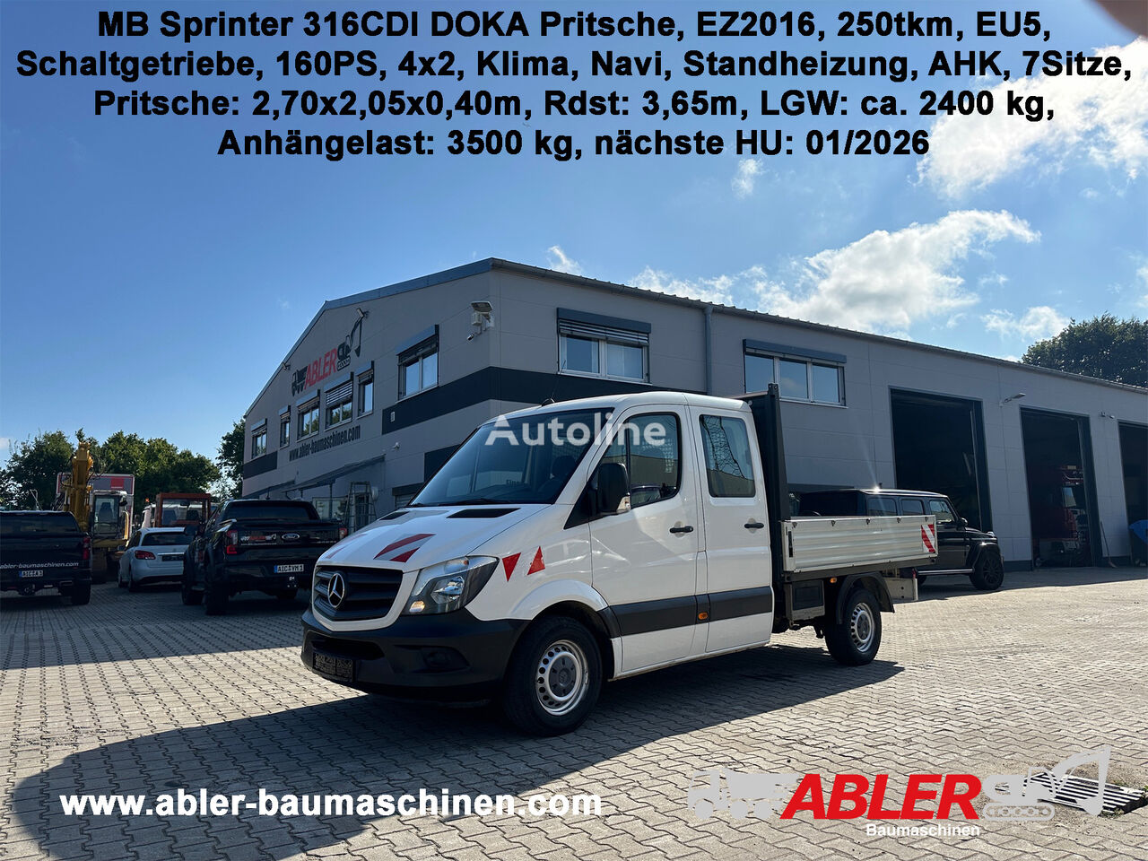 бортовой грузовик < 3.5т Mercedes-Benz 316CDI Sprinter DOKA Pritsche Klima Navi AHK 3500 kg