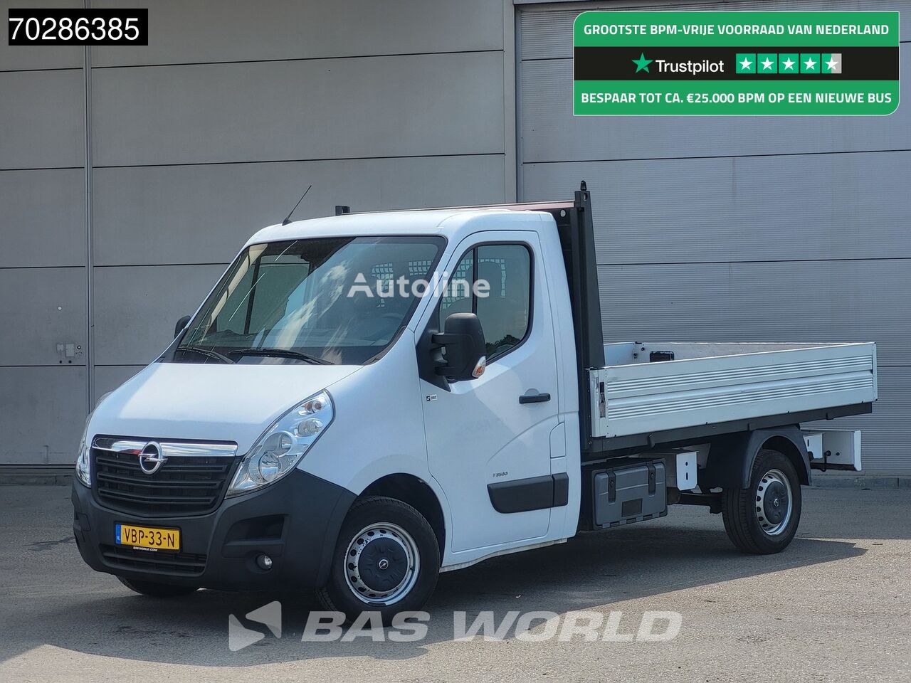 شاحنة مسطحة < 3.5طن Opel Movano 170PK Open Laadbak Trekhaak Navi Airco Cruise Euro6 Prits - Autoline
