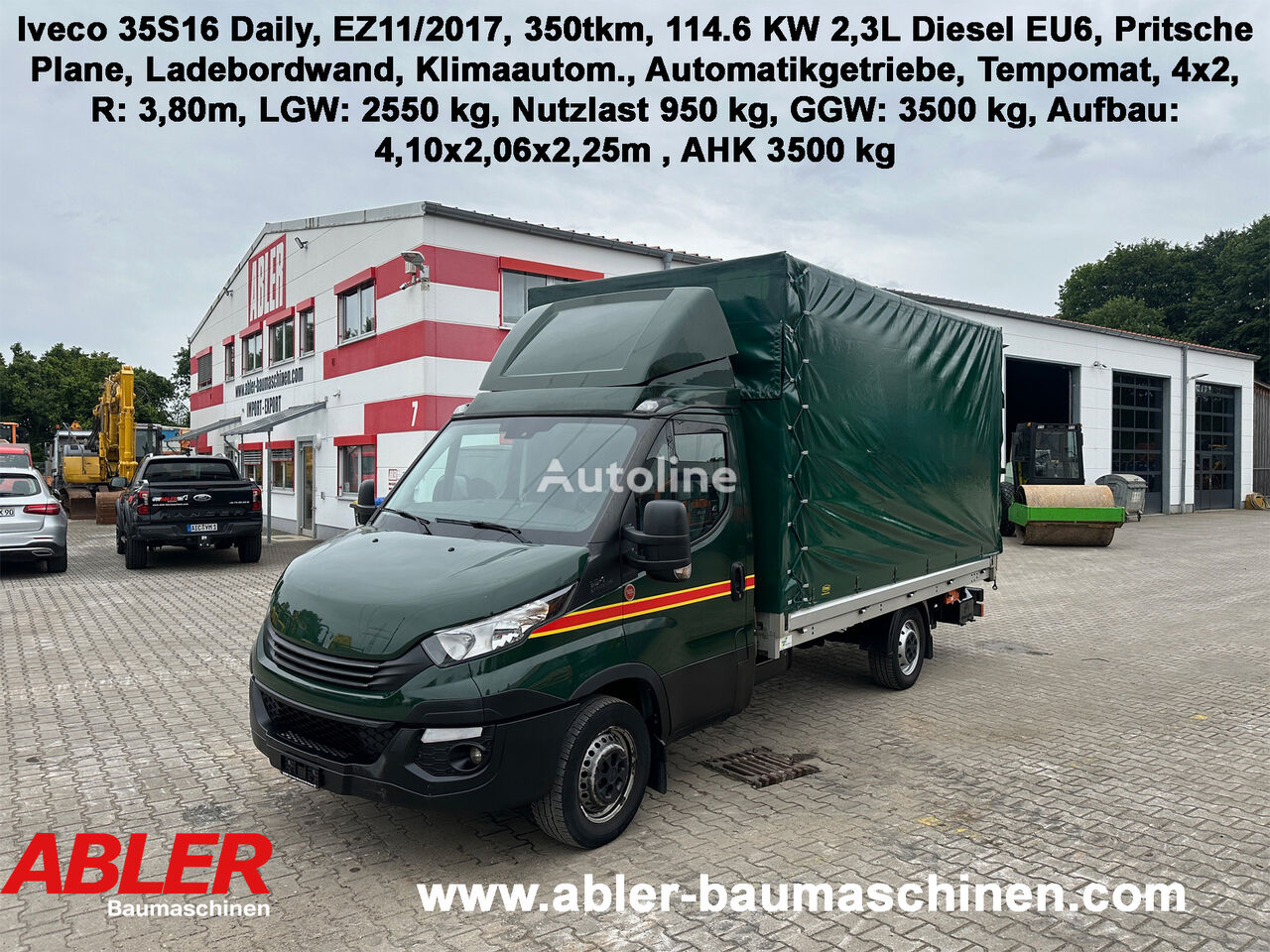 IVECO Daily 35S16 Pritsche+Plane+Ladebordwand AHK Klima Automatik tilt truck < 3.5t