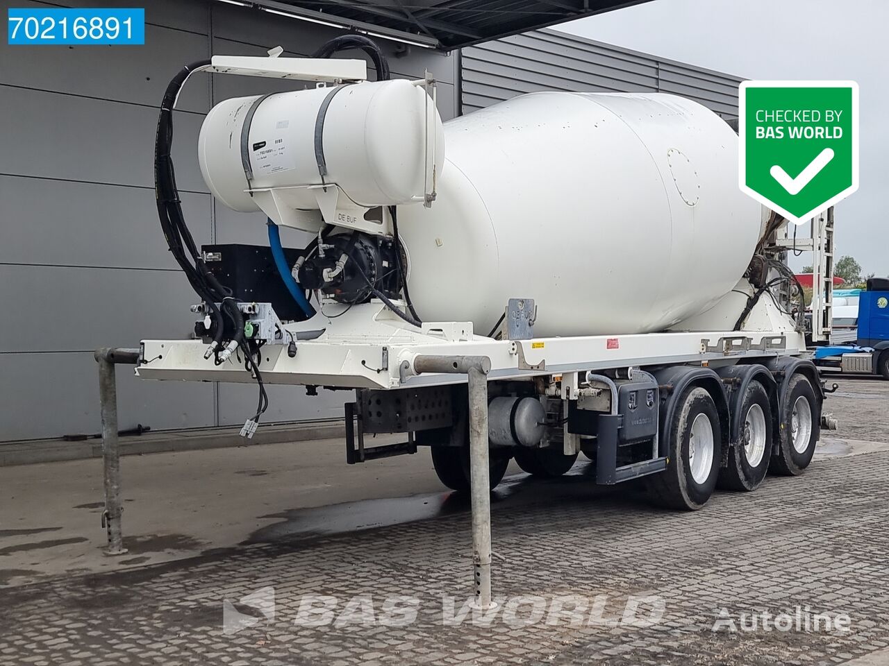 نیمه تریلر میکسر بتن De Buf BM12-39-3 3 axles 2x Lenk Achse 12m3 Beton Mixer Hydraulik Concr