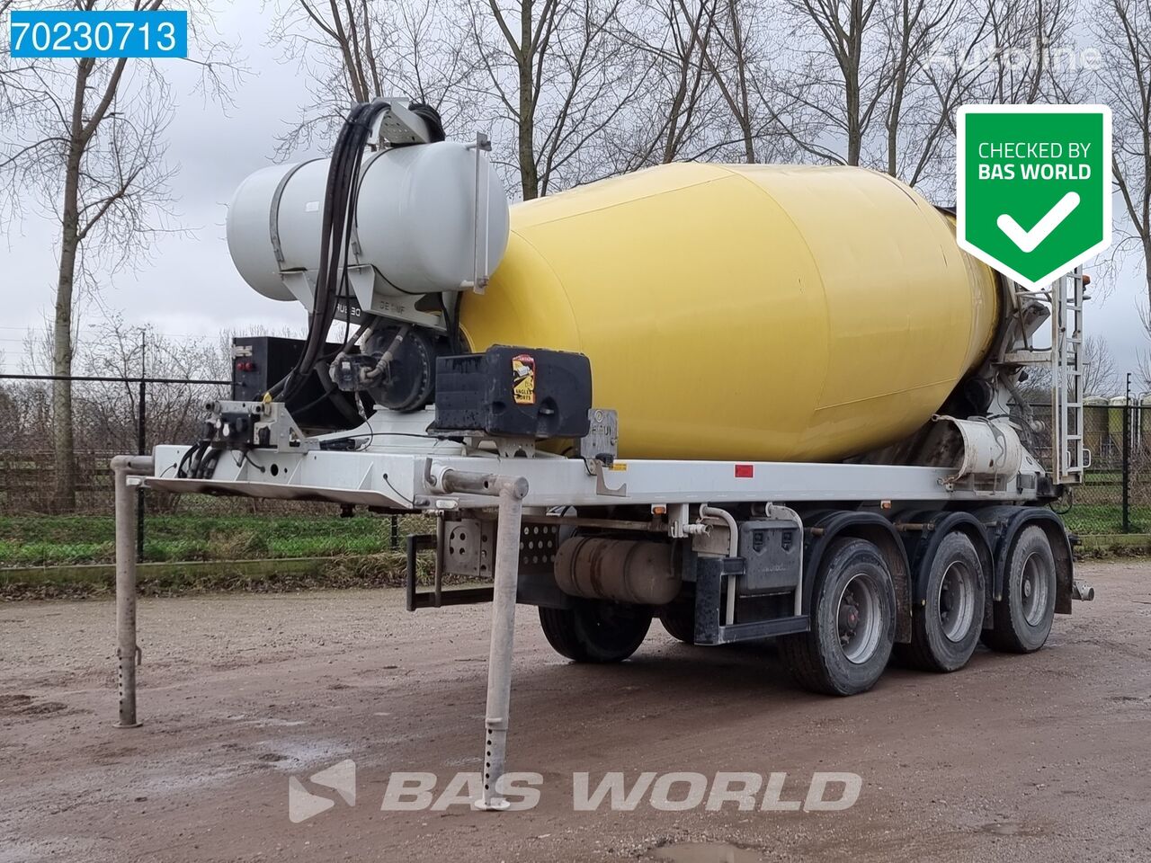 puspriekabė betono maišyklė De Buf BM12-39-3 3 axles Hydraulik Concrete 2xLenkachse+Lift 12m3 Beton