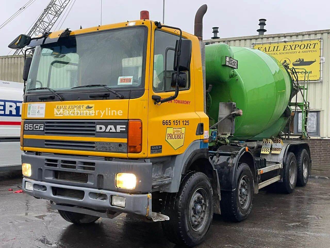 автобетонозмішувач DAF CF 85.380 Concrete Mixer 8x4 9 CBM Spring Suspension Manuel Gear