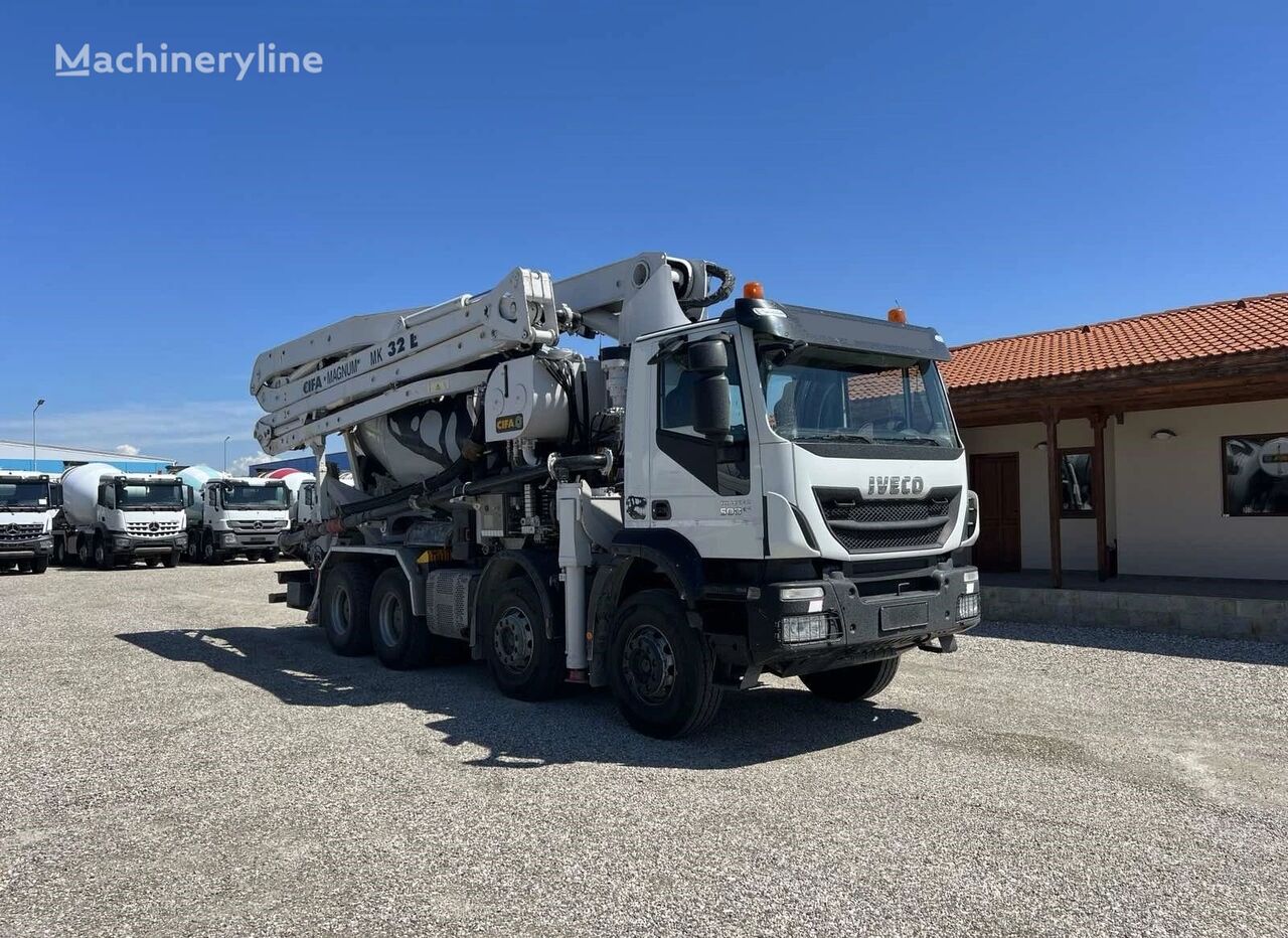 Cifa  on chassis IVECO Beton pompa Iveco TRAKKER 500 CIFA MAGNUM MK32L concrete mixer truck