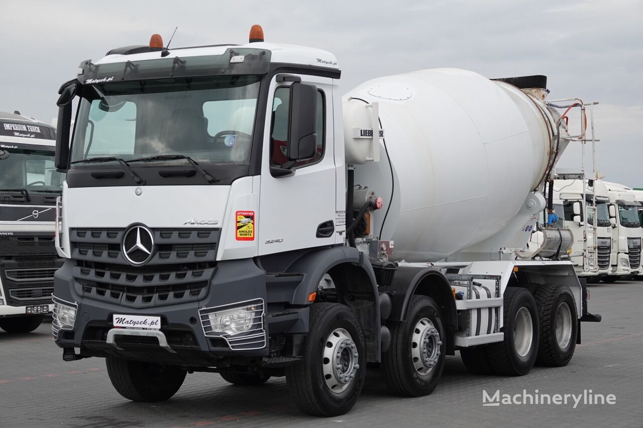 xe tải trộn bê tông Liebherr  trên khung Mercedes-Benz ACTROS / 8x4 / GRUSZKA 9m3 / BETONOMIESZARKA LIEBHERR / EURO 6 /