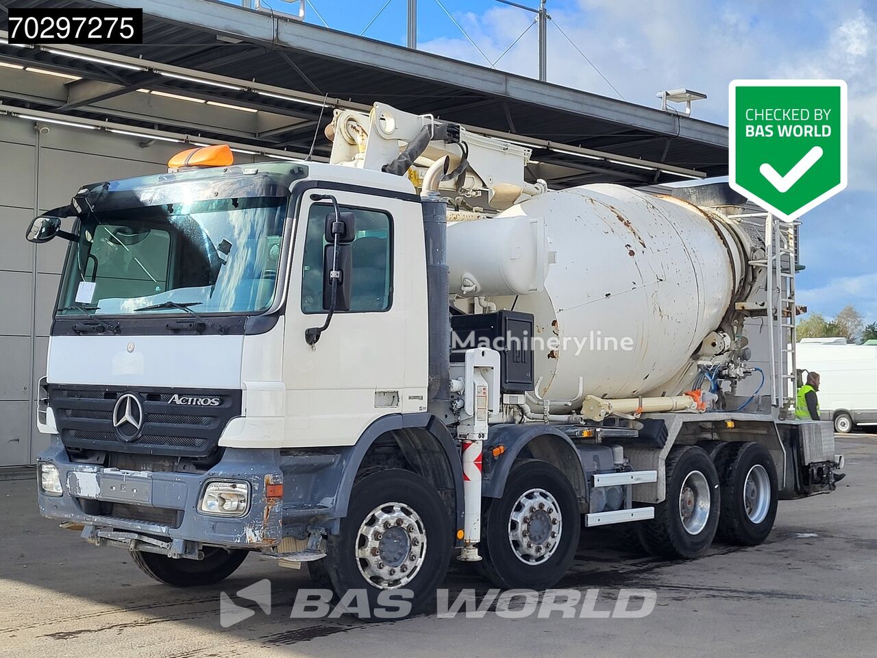Купить автобетоносмеситель Mercedes-Benz Actros 3241 8X4 7m3 Putzmeister TMM 21-3 Mixer Big-Axle Steelsus | Machineryline AZ Автобетоносмеситель Mercedes-Benz Actros 3241 8X4 7m3 Putzmeister TMM 21-3 Mixer Big-Axle Steelsus - Machineryline