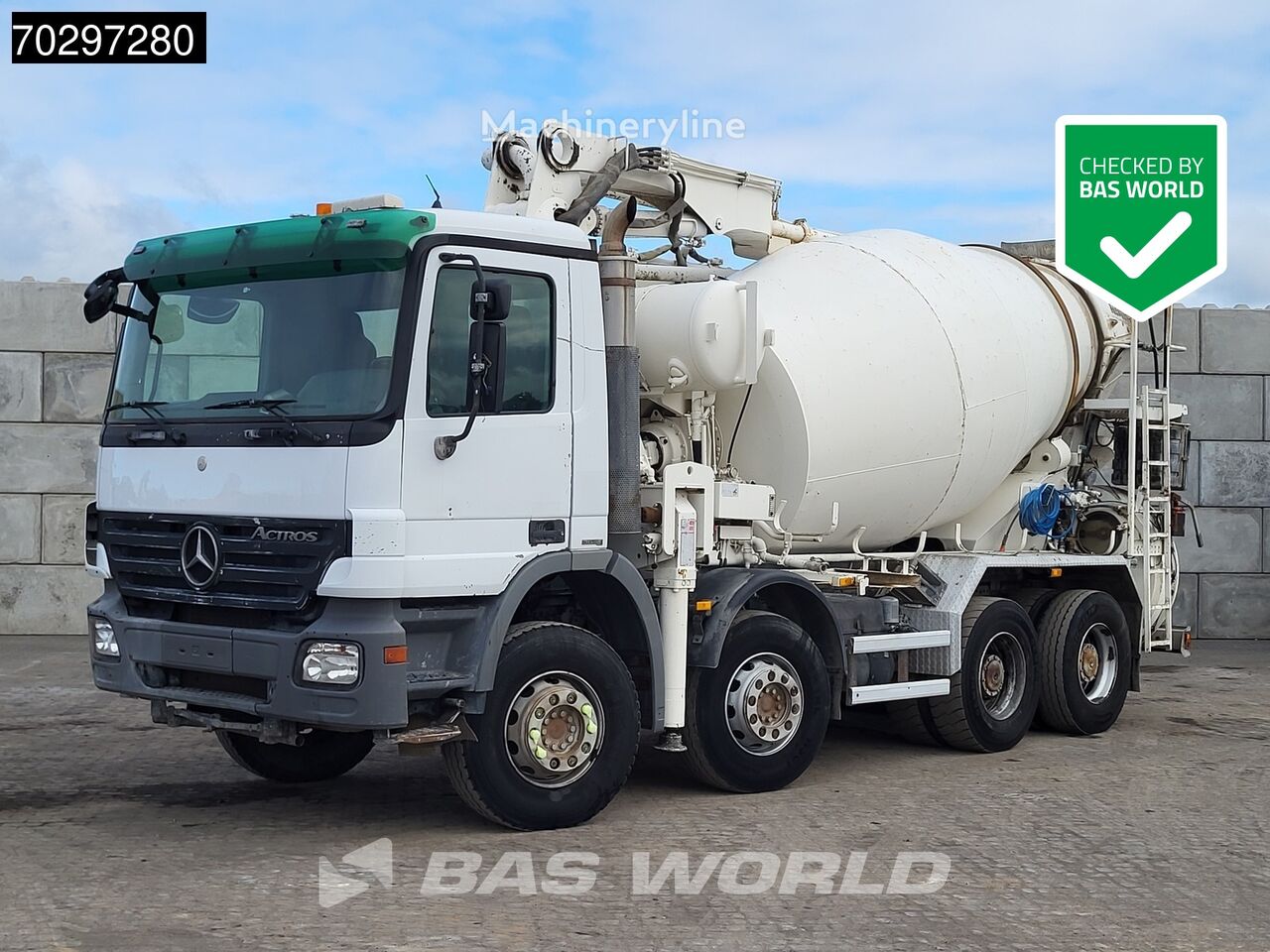混凝土搅拌车 Mercedes-Benz Actros 3241 8X4 7m3 Putzmeister TMM 21-3 Retarder Big-Axle 3-Ped - Machineryline