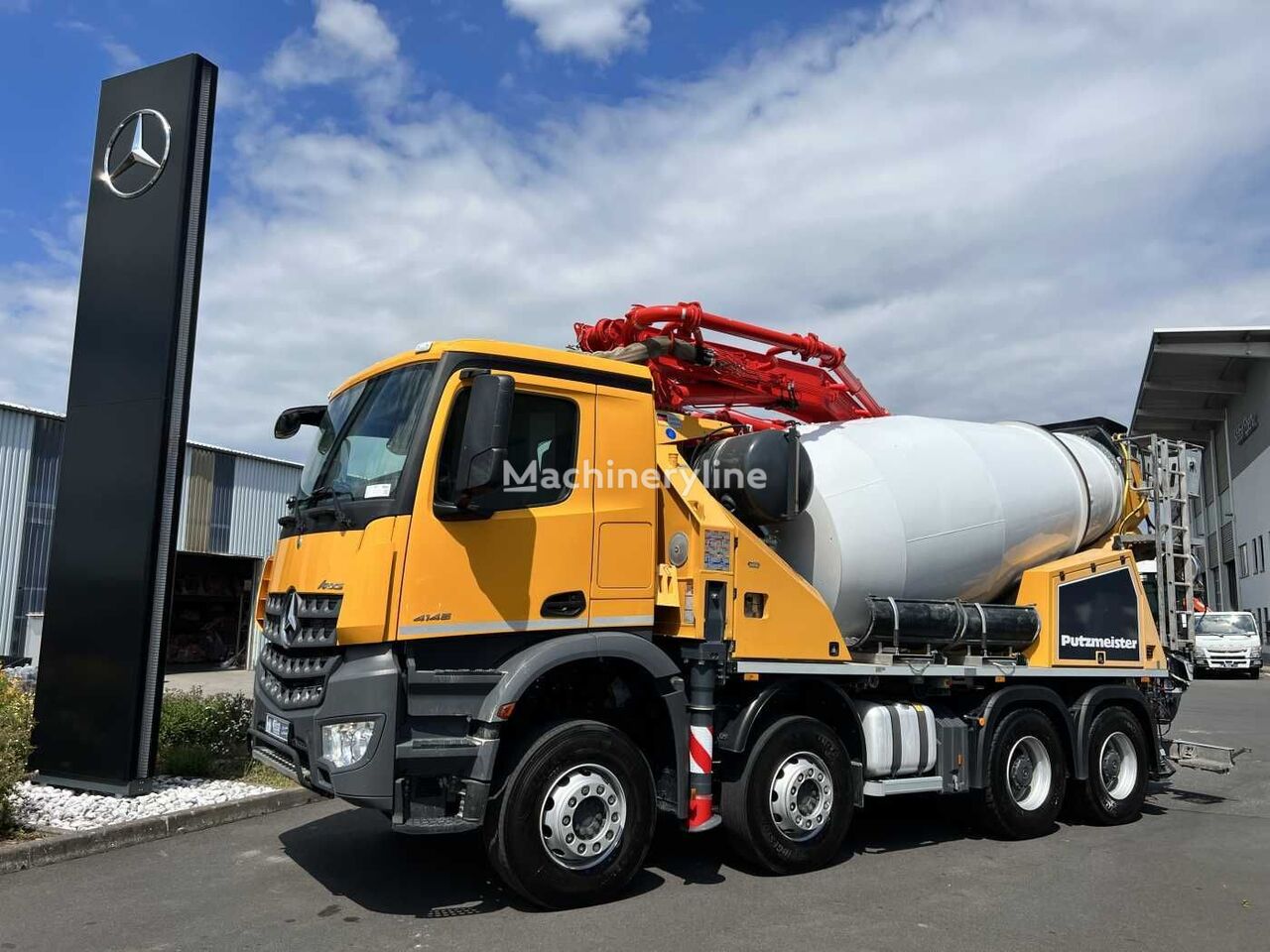 camion malaxeur Putzmeister  sur châssis Mercedes-Benz Arocs 4145 B PUMI Putzmeister 28-4 77S 7m³/28m