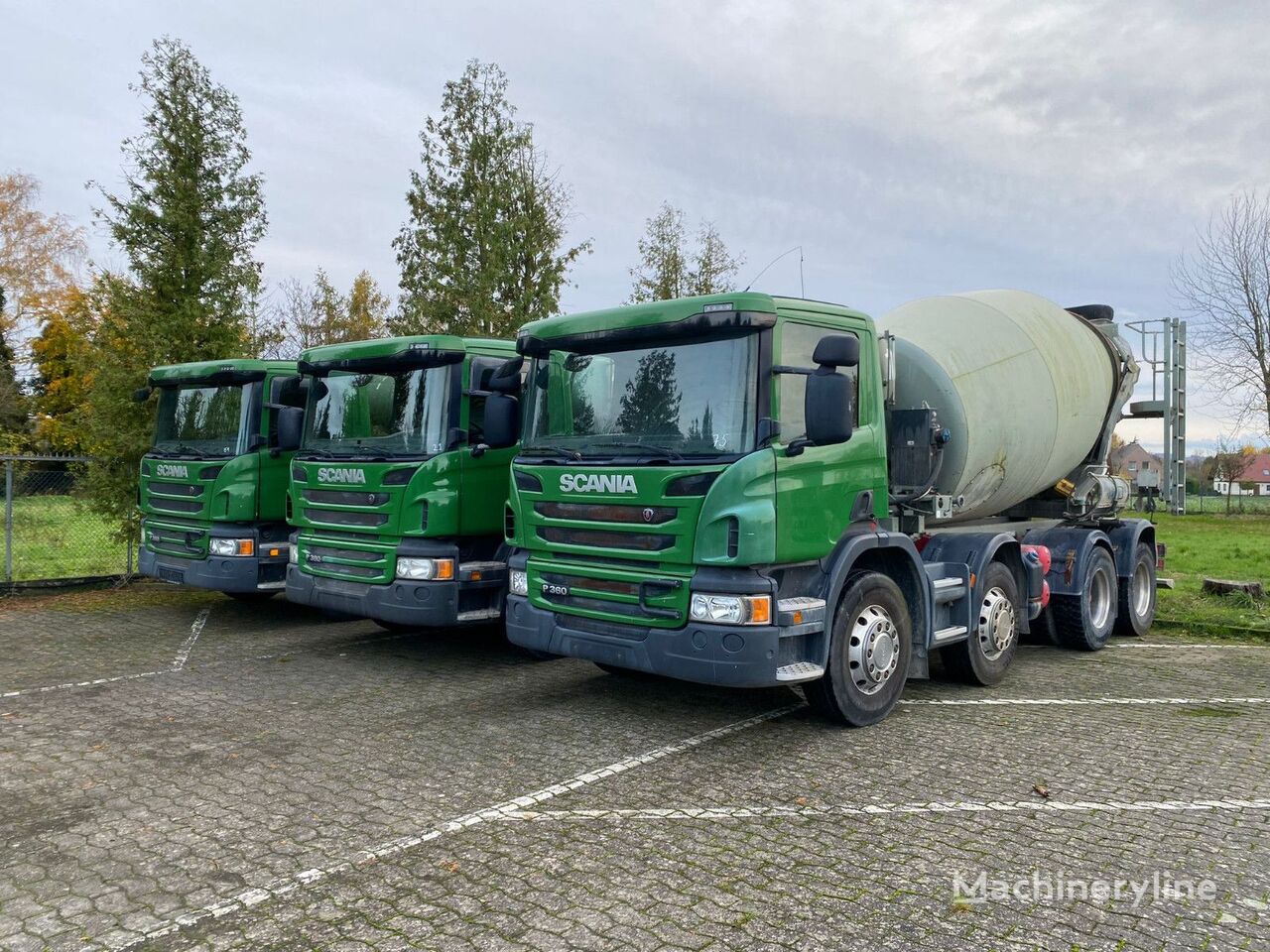 Stetter  on chassis Scania 4x P360 Betonmischer 8x4 Blatt/Blatt E6 concrete mixer truck