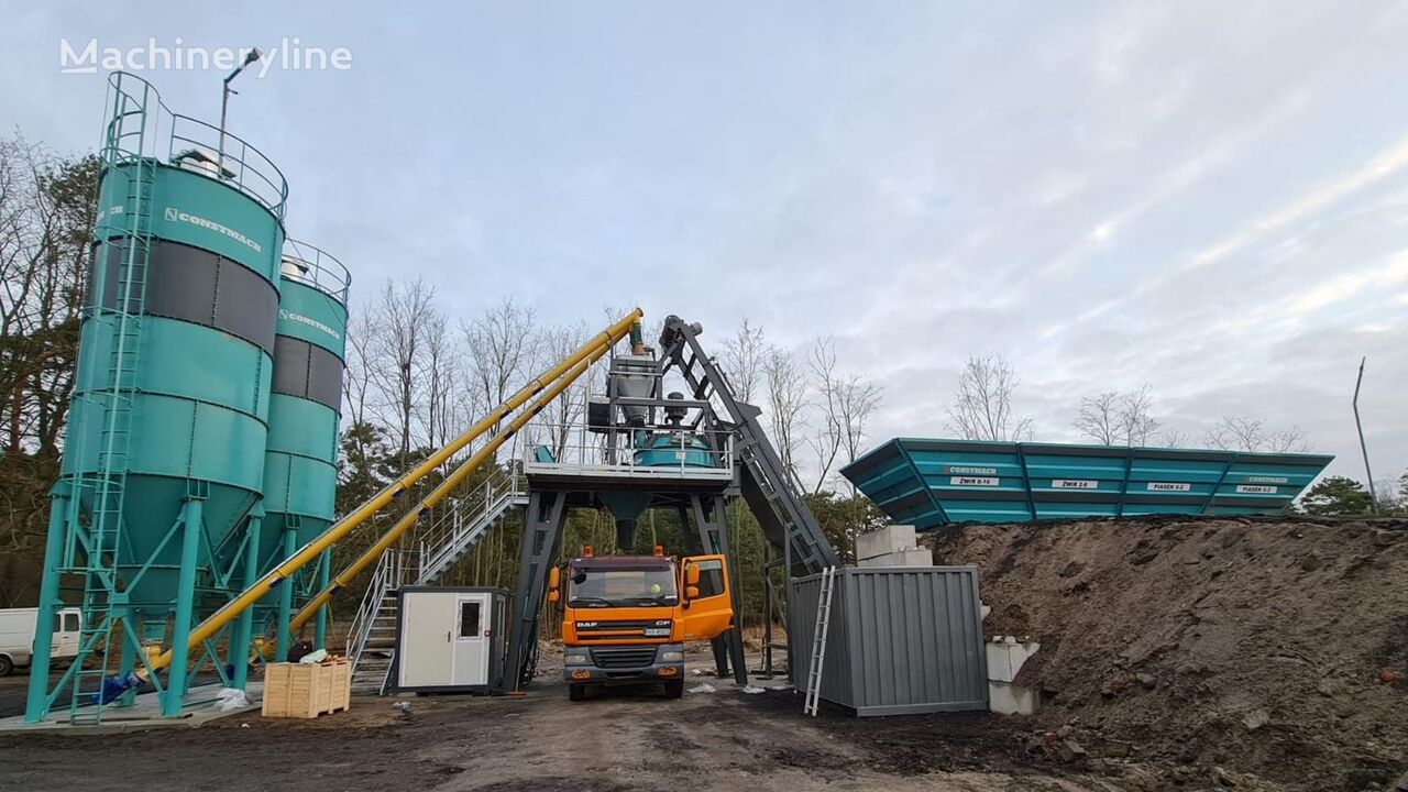 新しいConstmach 60 M3/H Mobile Concrete Batching Plant コンクリートプラント