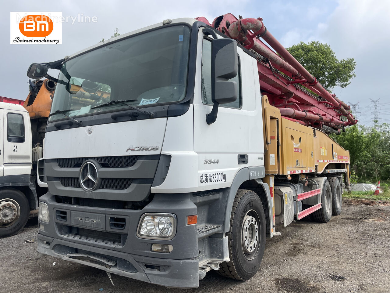 pompa adonan beton Sany 2018 49M Cement Pumper Truck  dengan sasis Mercedes-Benz Actros 3344