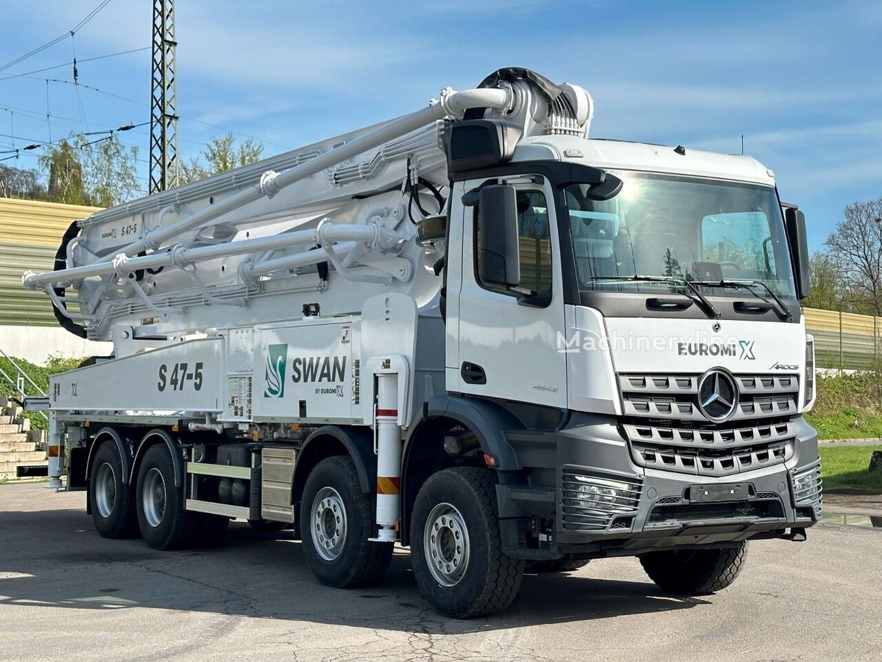New Euromix MTP SWAN TSP 47-5 160RZ   on chassis Mercedes-Benz Arocs 5 4542 concrete pump - Machineryline