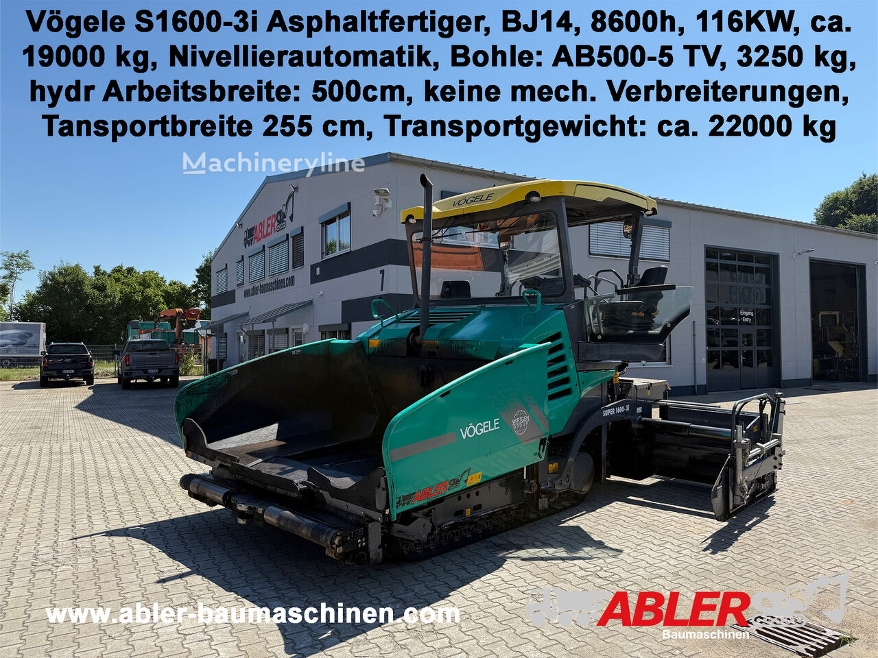 Vögele Super 1600-3i AB500-5 TV Nivellierautomatik asfaltni finišer guseničar - Machineryline