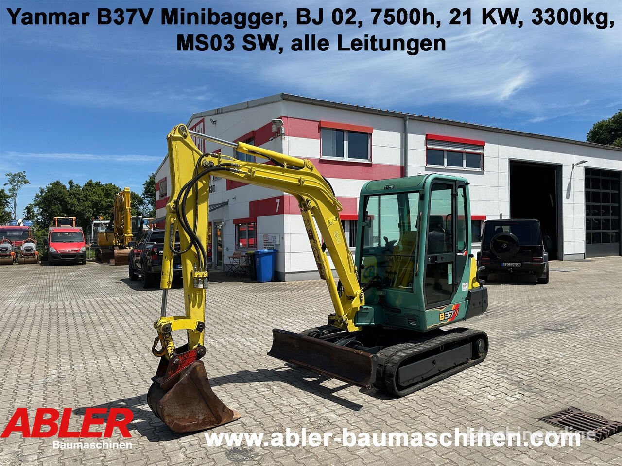 mini ekskavatorius Yanmar B37V Minibagger MS 03 SW Alle Leitungen