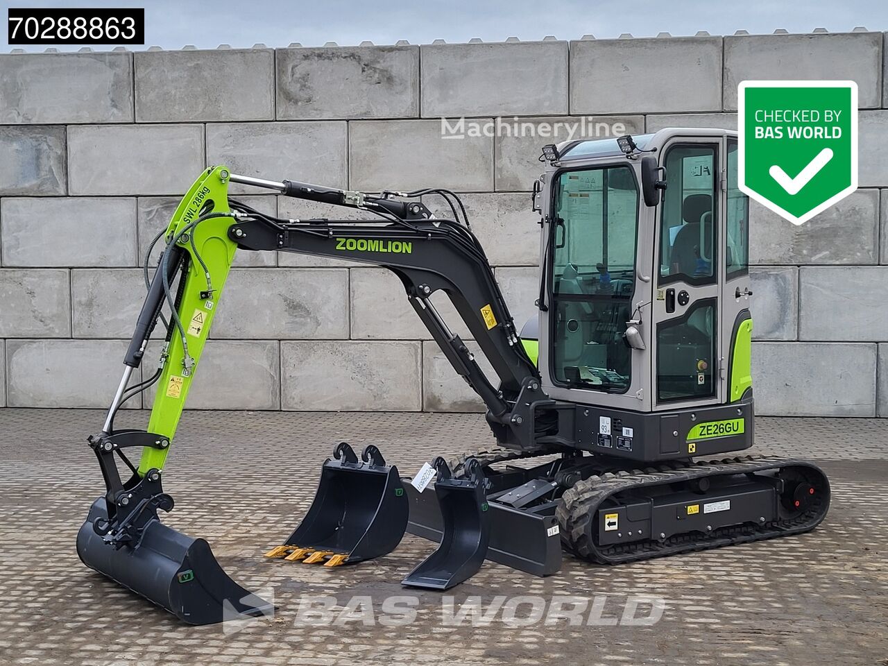 Zoomlion ZE26 GU FACTORY WARRANTY – CE CERTIFIED - KUBOTA ENGINE miniexcavadora nueva - Machineryline