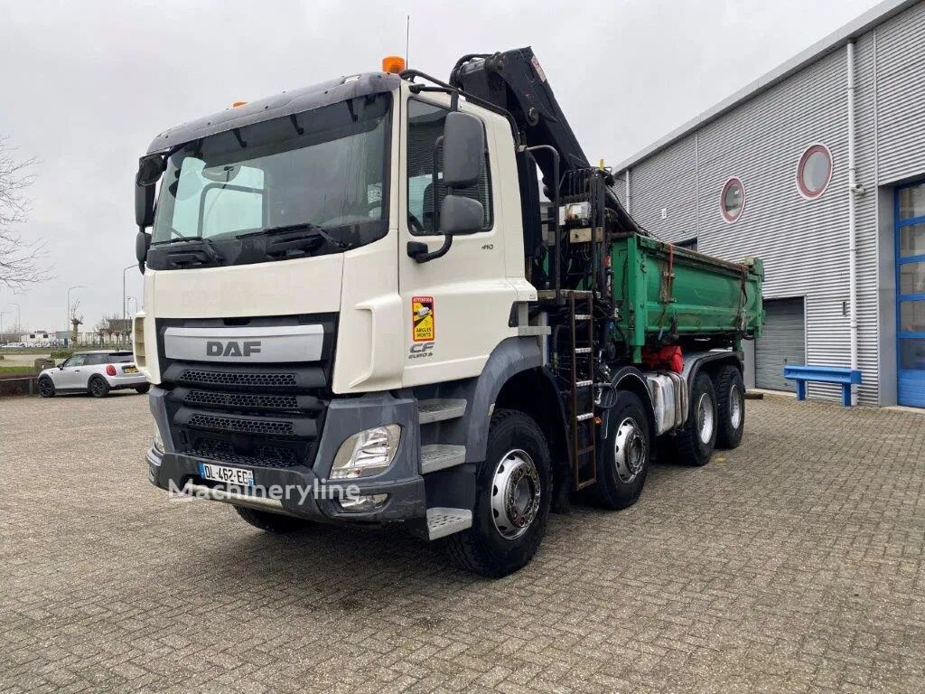 mobile crane DAF CF410 / 8X4 / BIG AXLE / FULL-STEEL /2 SIDE TIPPER/ ONLY:363247