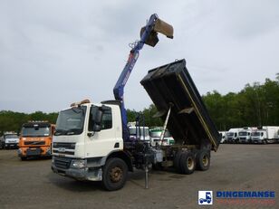 شاحنة رافعة DAF D.A.F. CF 75.310 6x4 RHD tipper + HMF 1144 K-1 + grapple