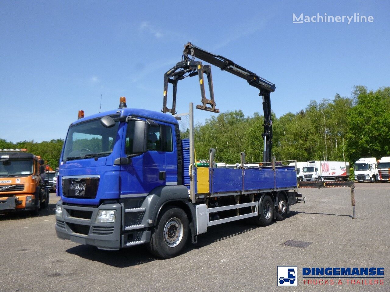 MAN TGS 26.360 6X2 RHD + HMF 1420-K2 + grapple mobile crane