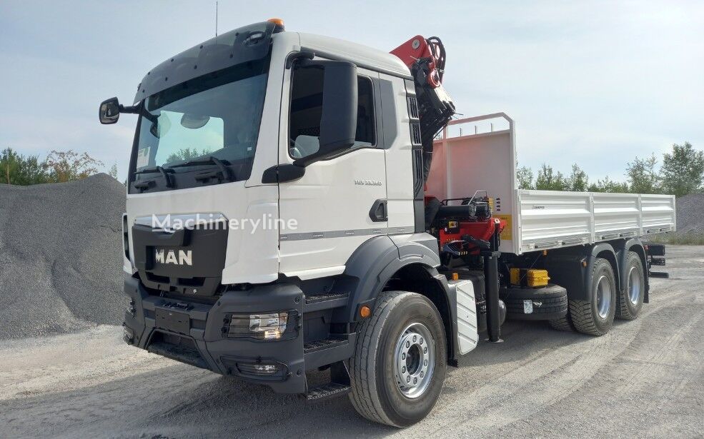 new MAN TGS 33.360 6x4 FLATBED WITH CRANE PK 32080 EURO 2 mobile crane