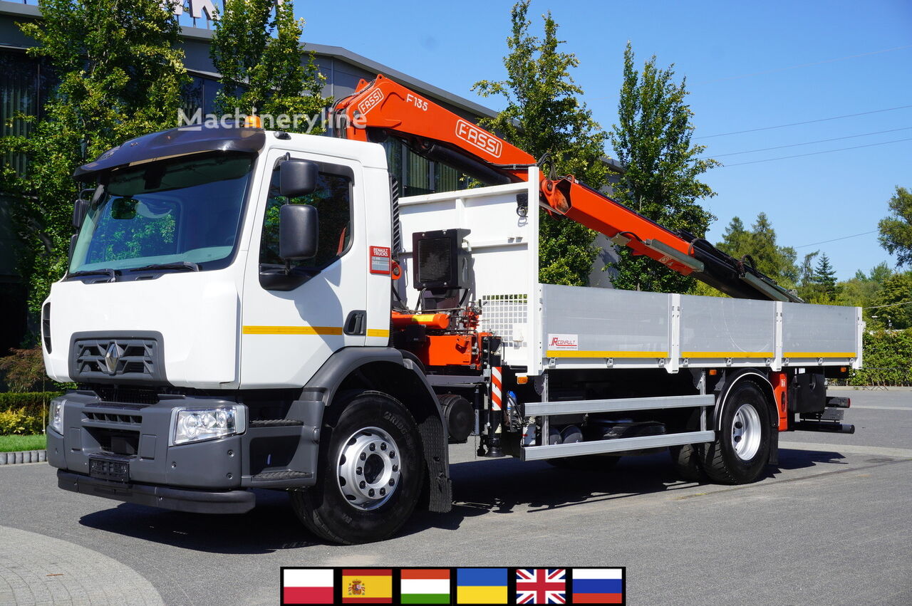 Renault C280 DTI 8 / FASSI crane 5.6 T / range 8 m / Flatbed 15 EPAL mobile crane - Machineryline