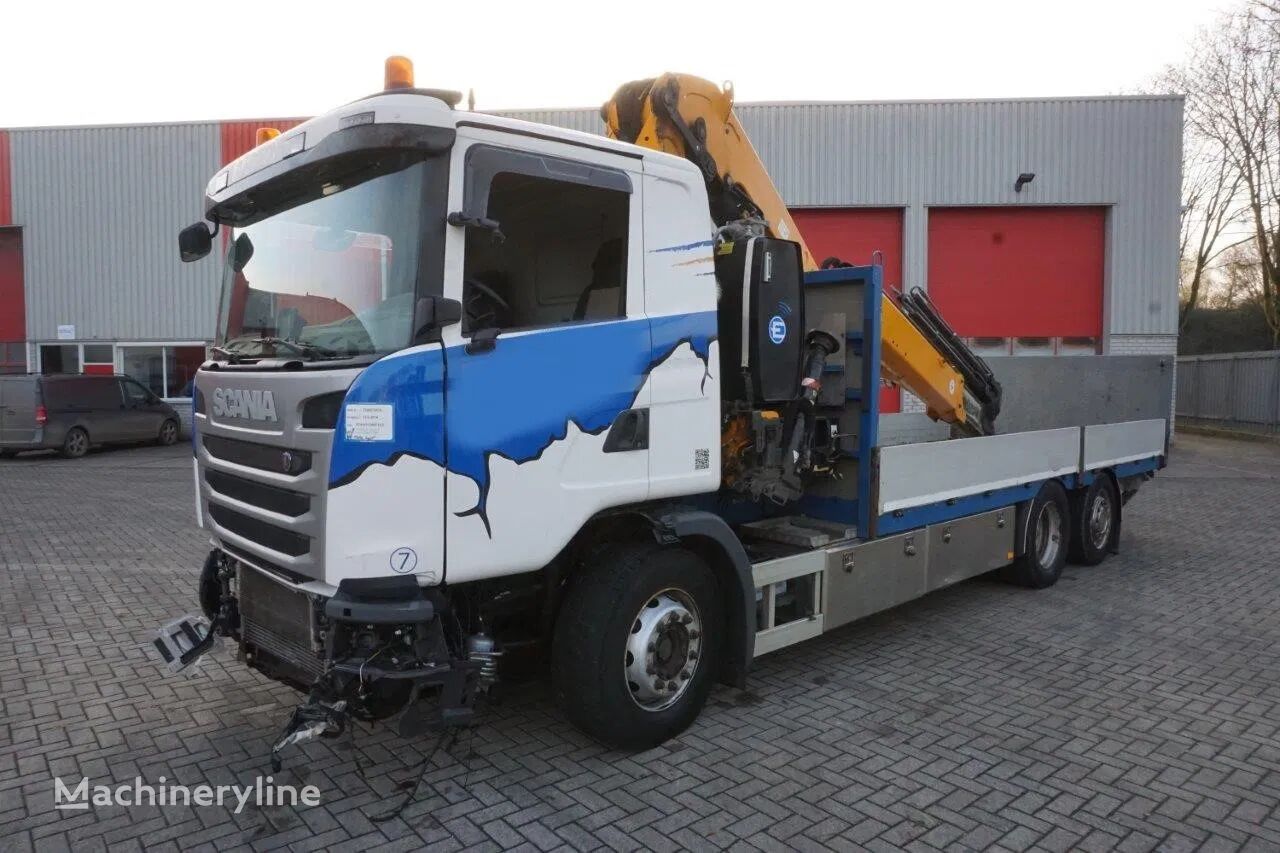 شاحنة رافعة Scania G490 / ENGINE RUNNING / RETARDER / EFFER 255-5S CRANE REMOTE / P بعد وقوع الحادث