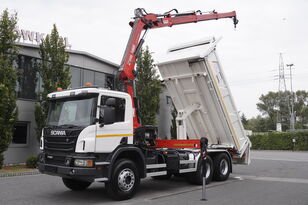 Scania P400 6×4 tipper / Crane HIAB 166 ES-3 HIDUO / Bortmatic grúa móvil