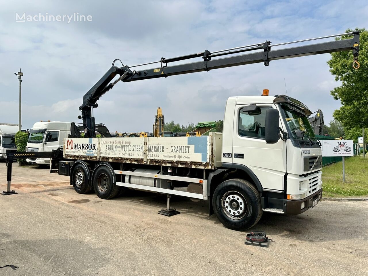 Volvo FM12-380 6x2 + CRANE HIAB 195-3 RADIO - PLATFORM 6m45 - LIFT-AXL mobile crane