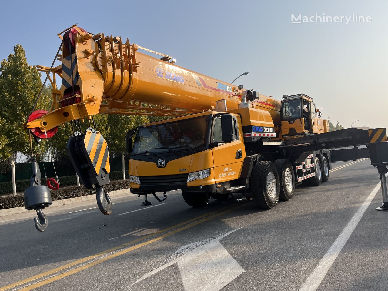 grue mobile XCMG XCMG XCT80 80 ton used hydraulic mounted mobile truck crane on s