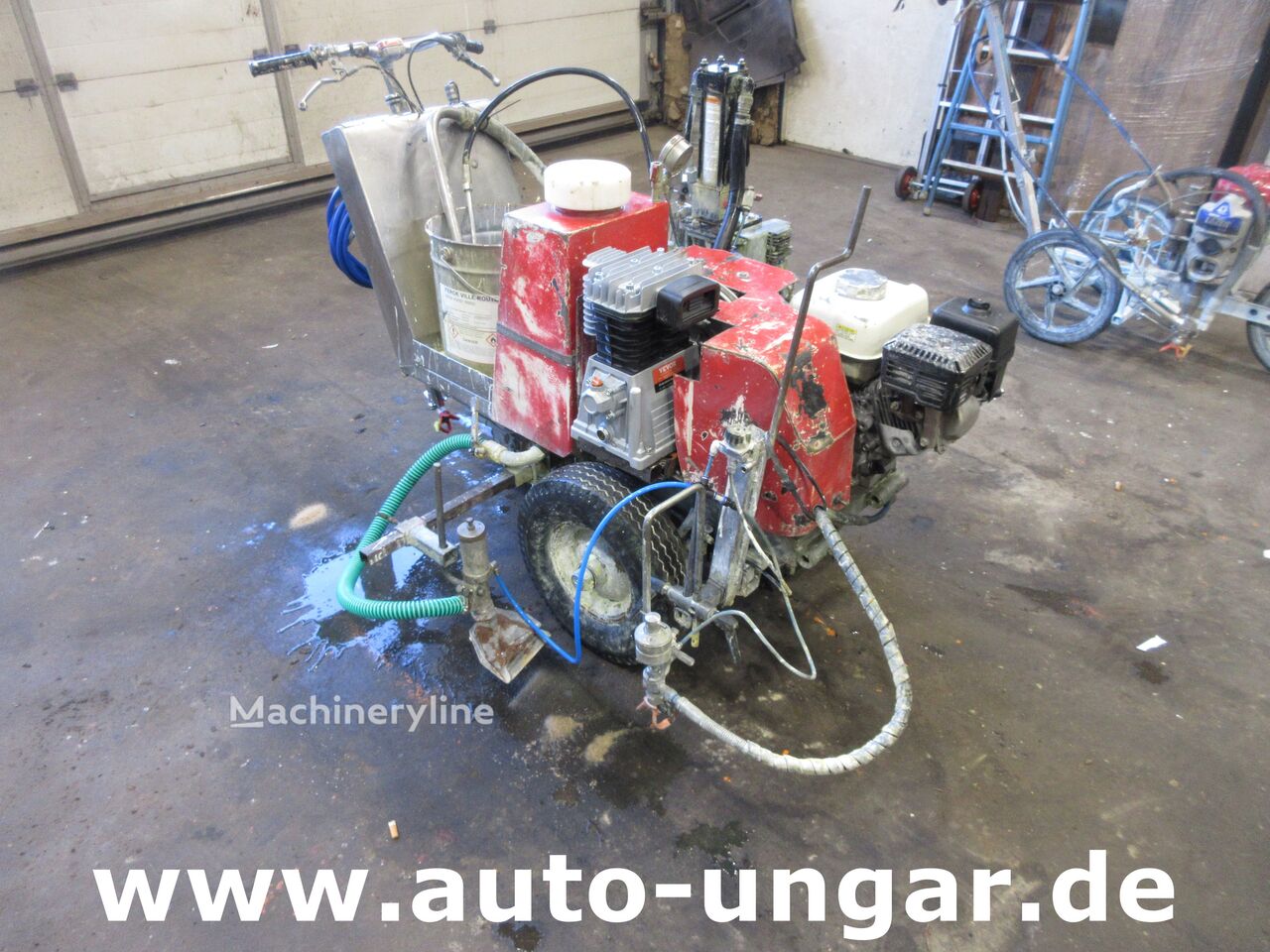 Graco LineLazer Viscount I Airlesspumpe Markiermaschine Antrieb Perlen road marking machine - Machineryline