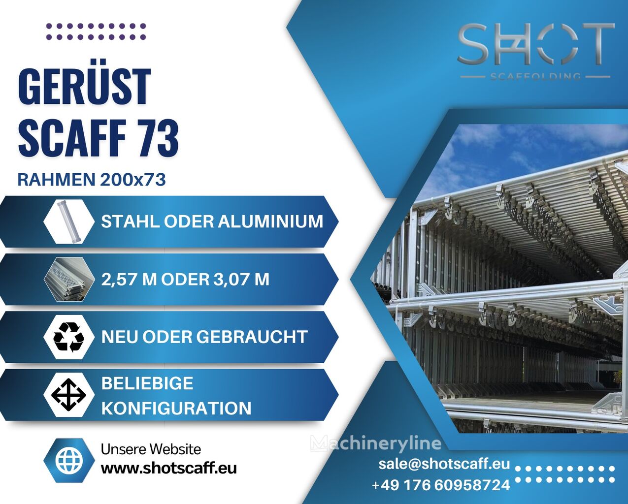 Новый строительные леса Scaffolding set 193.41m2 scaff 73 Baumann Gerüst - Machineryline