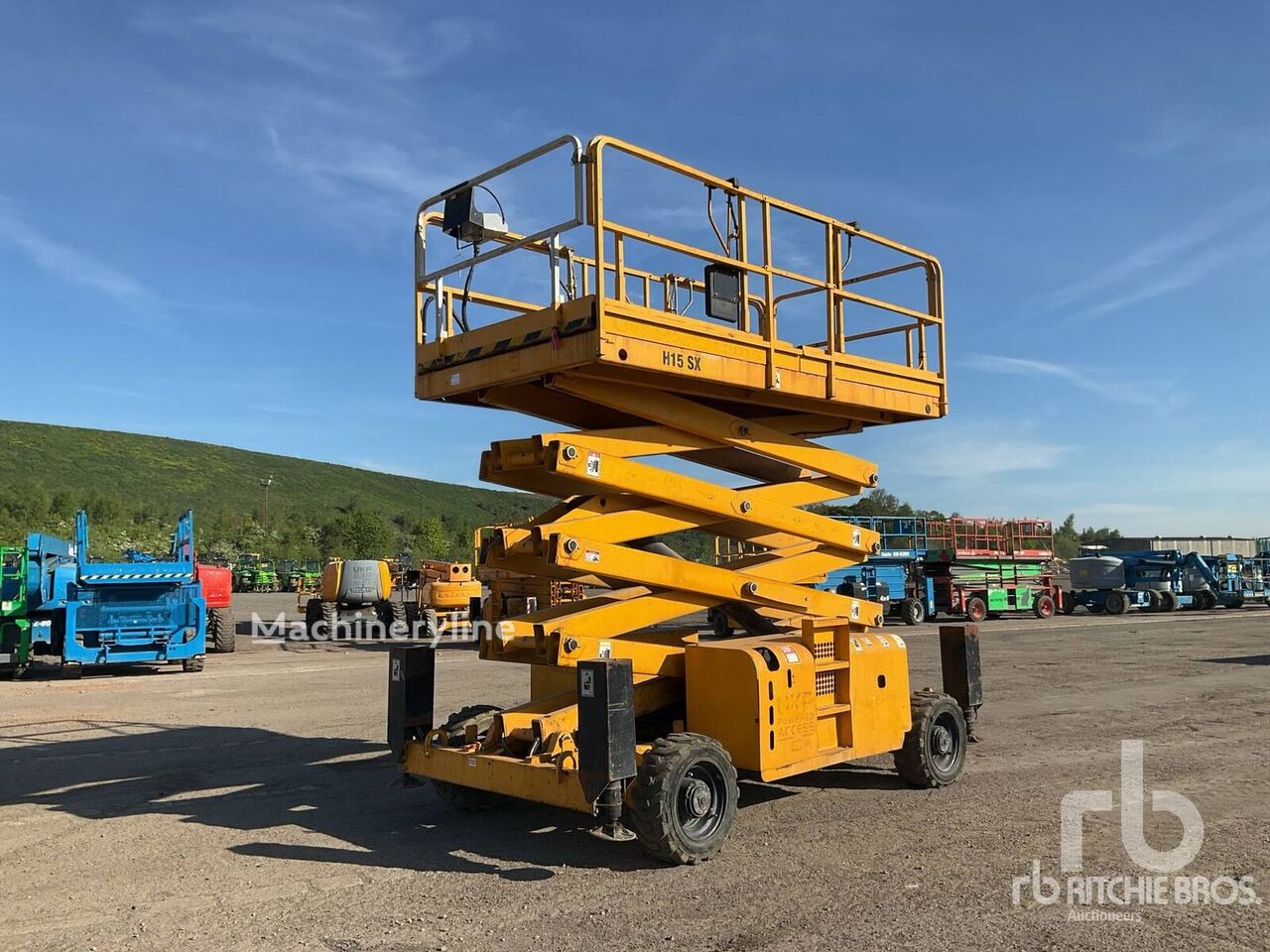 Haulotte H15SDX 4x4 Diesel scissor lift for sale | Machineryline KE Haulotte H15SDX 4x4 Diesel scissor lift - Machineryline
