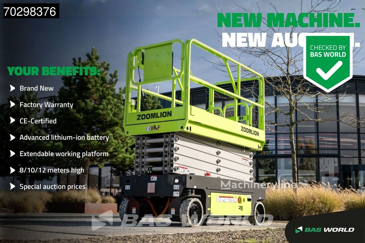 Zoomlion ZS1012AC-Li 10 M – Factory Warranty – CE-Certified plataforma de tijera nueva - Machineryline