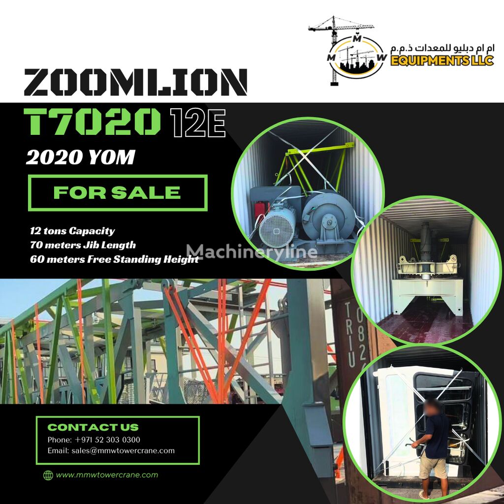 Grue à tour à montage automatisé Zoomlion T7020 à vendre | Machineryline CI Grue à tour à montage automatisé Zoomlion T7020 - Machineryline