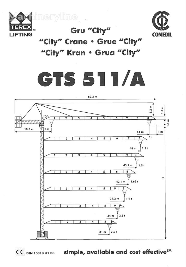 grua de torre Comedil CARRO DA 3.80 X 3.80 GTS