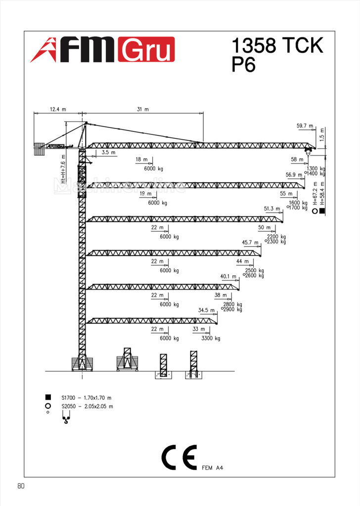 FMGru TCK 1358 tower crane