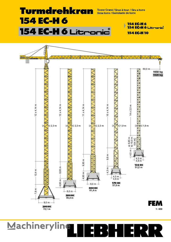 Liebherr 154EC-H6 Litronic grúa torre