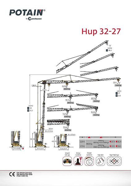 Potain HUP 32-27 tower crane