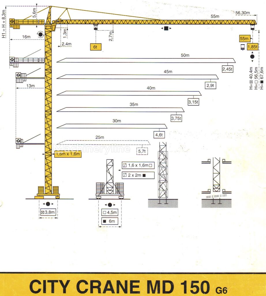 macara turn Potain MD 150