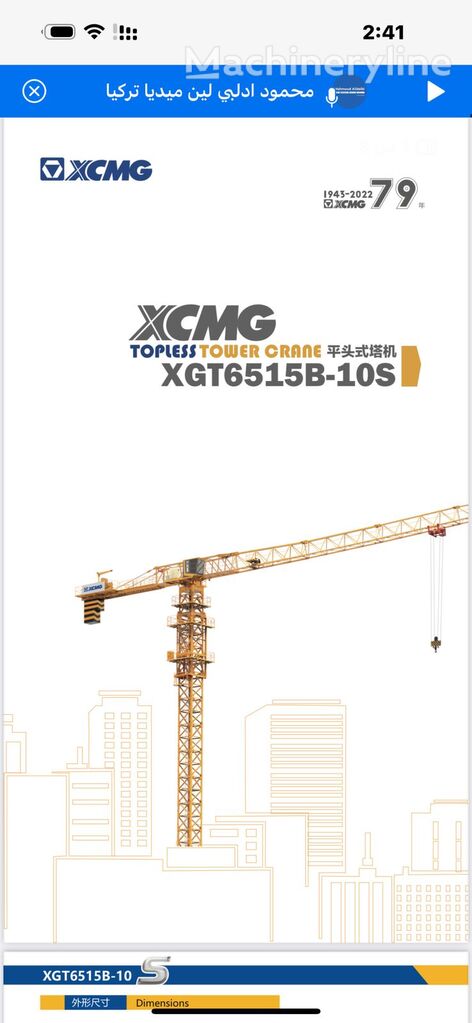 new XCMG XCG6515B-10S tower crane