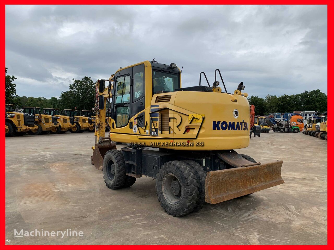 Komatsu PW148-10 gumikerekes kotró