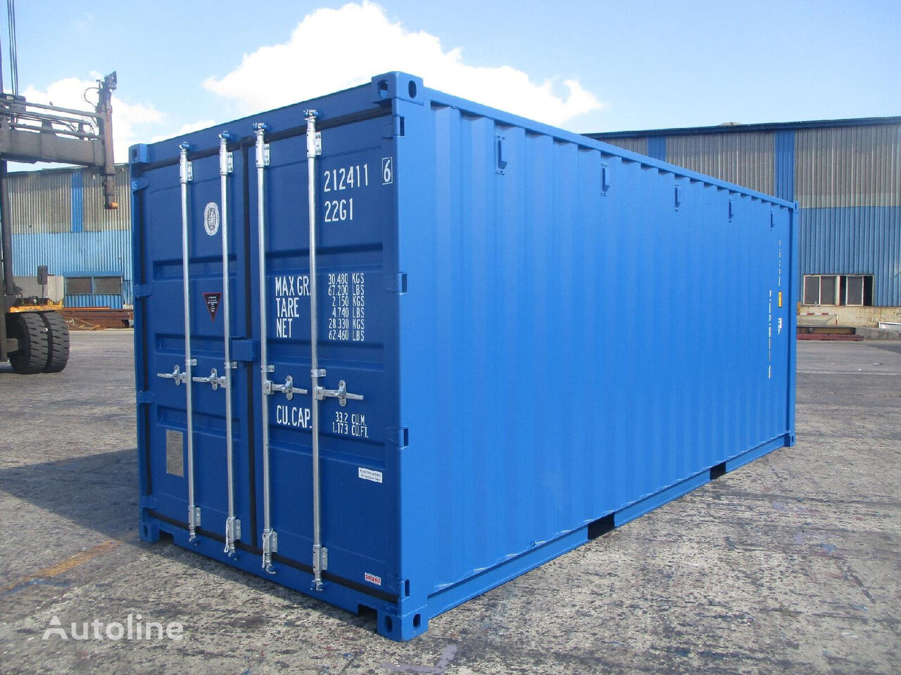 container 20 picioare 20`DV Seecontainer neuwertig in RAL5010 Enzianblau Standart nou