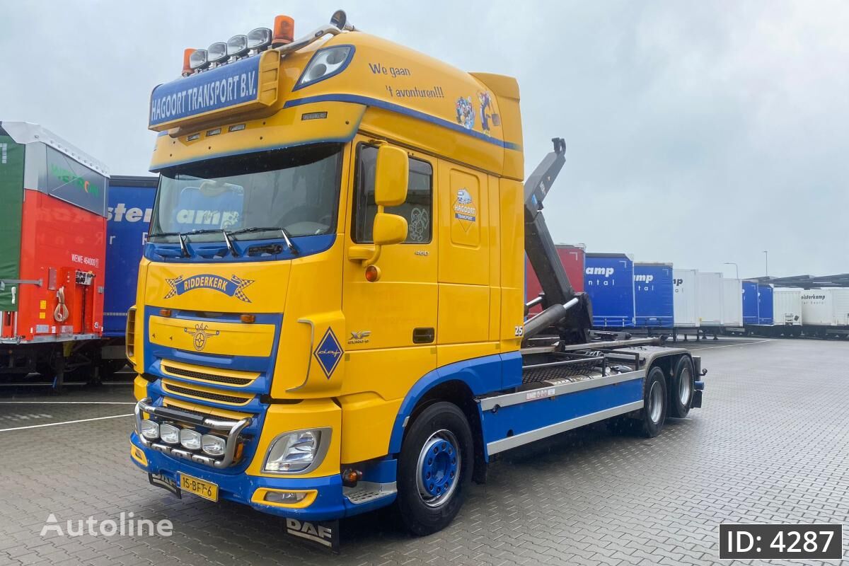 φορτηγό μεταφοράς εμπορευματοκιβωτίων DAF XF 460 Day Cab, Euro 6, / 6x2 / Automatic / 25Ton VDL Hooklift /