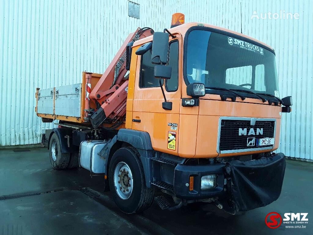 MAN 19.314 container/box/crane atlas ak 85+remote containerchassi lastbil