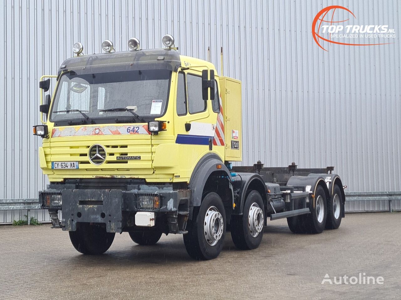 camion porte-conteneur Mercedes-Benz SK 3234 8x4 - V6 - Euro 2 - Big Axels - Full Steel - Hub reducti