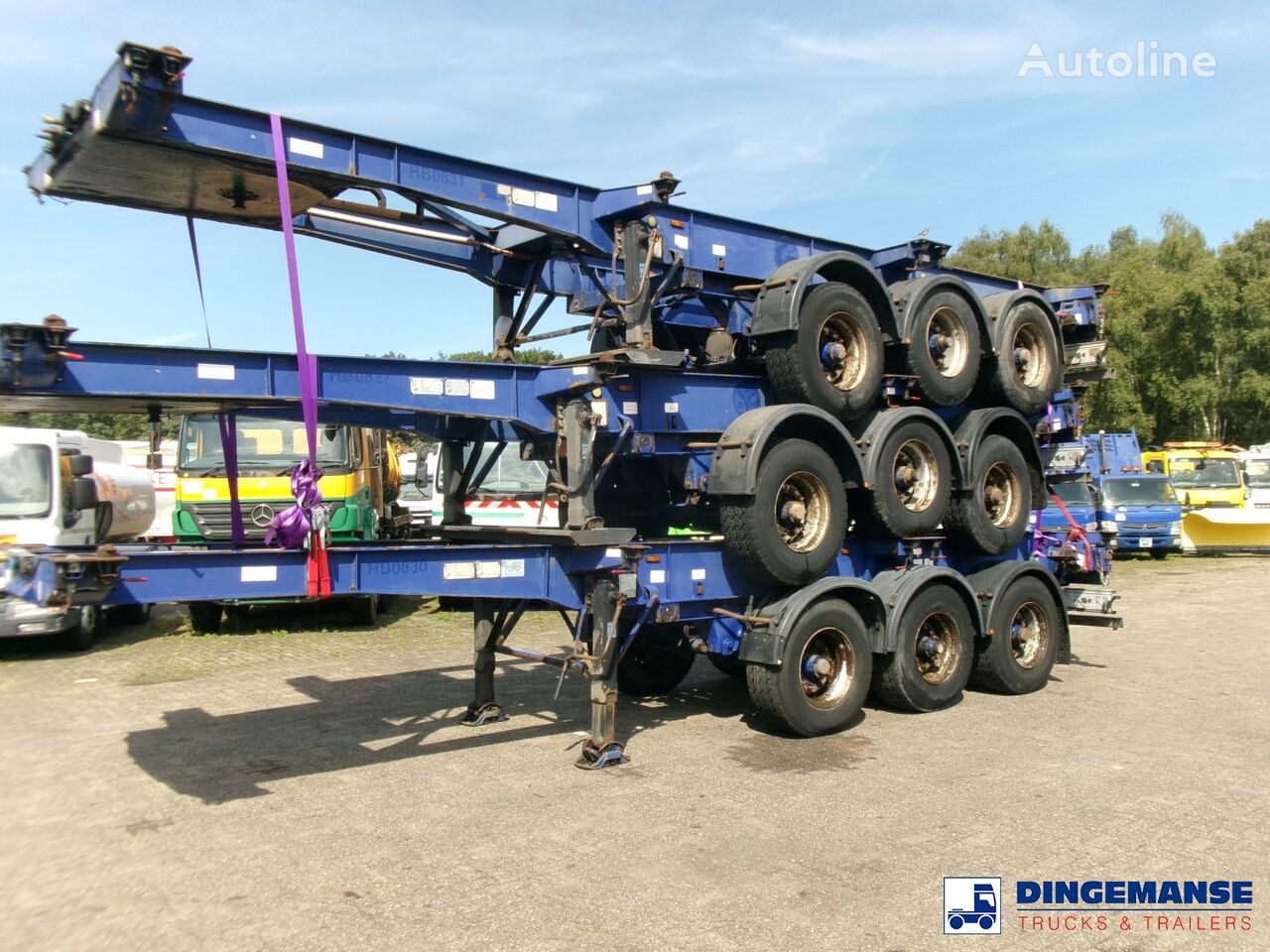 camion porte-conteneur Montracon Stack - 3 x container chassis 20-30-40-45 ft