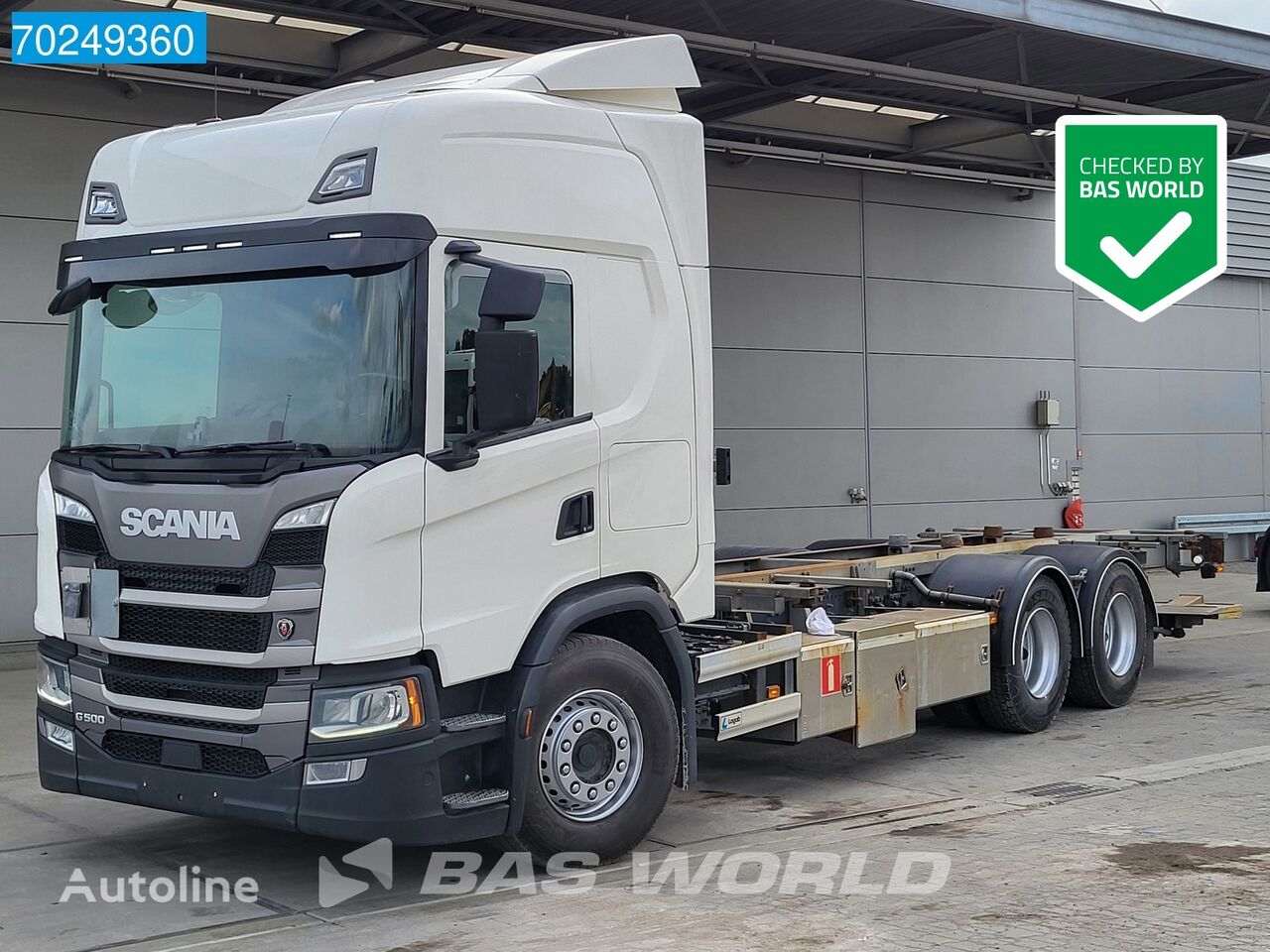 kontejnerová doprava Scania G500 6X2 Retarder Liftachse Ladebordwand ACC Navi LED