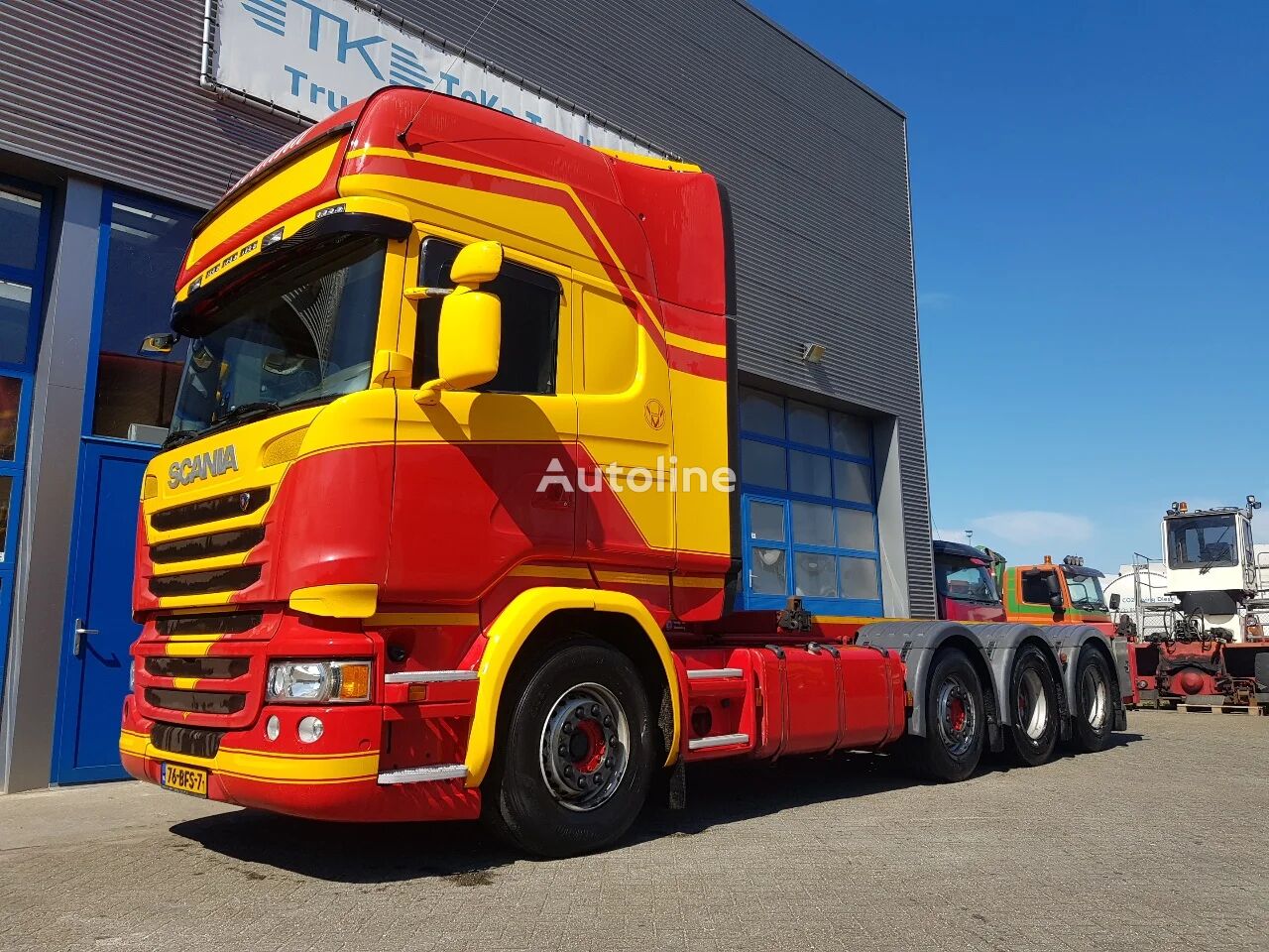 camion porte-conteneur Scania R450 8x2 Topline ADR EX/II, EX/III, FL en AT SCR only