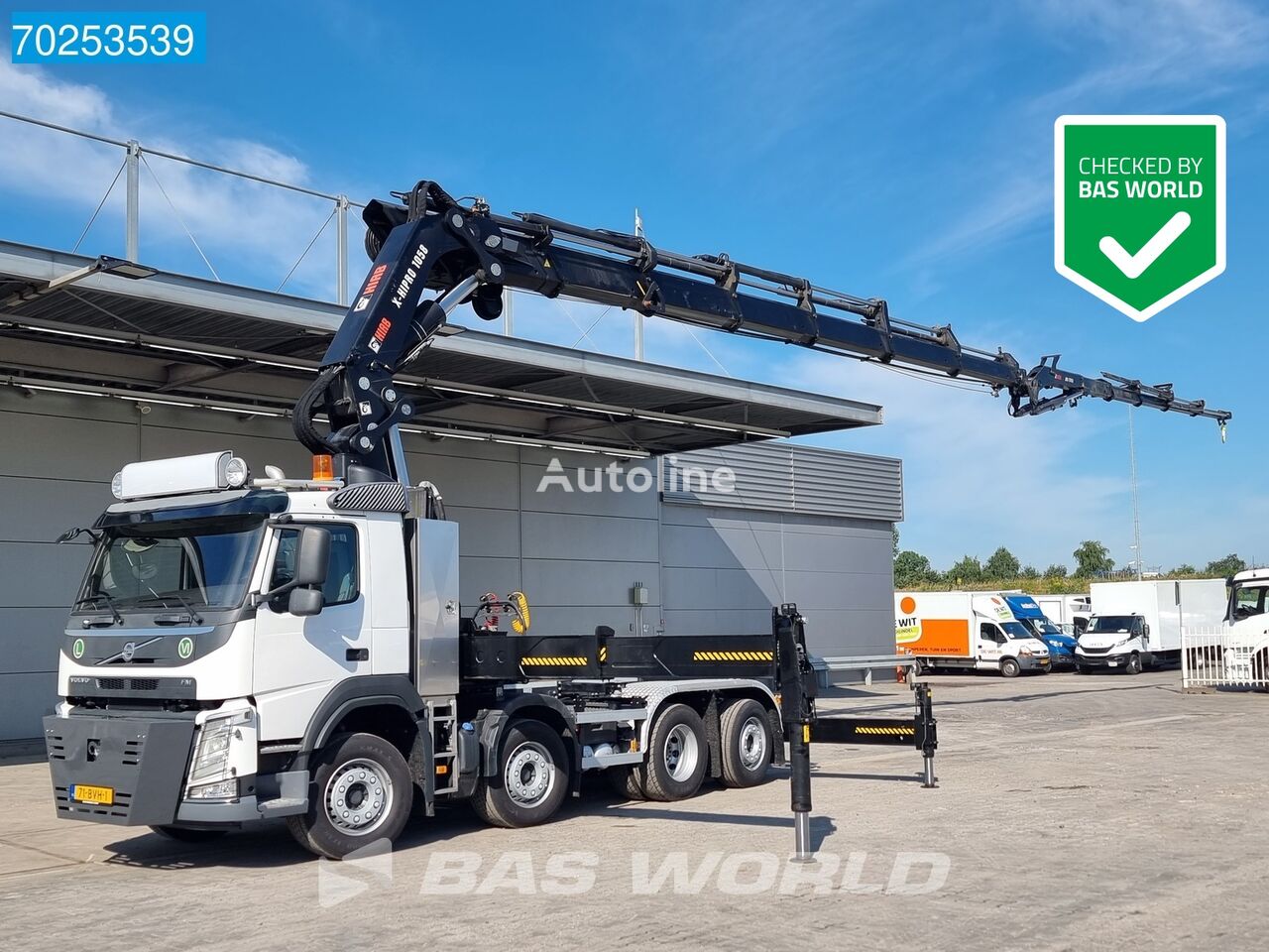 تریلی مخصوص حمل کانتینر Volvo FM 420 8X2 Hiab X-Hipro 1058E-6 Kran Crane VEB+ Lift-Lenkachse E