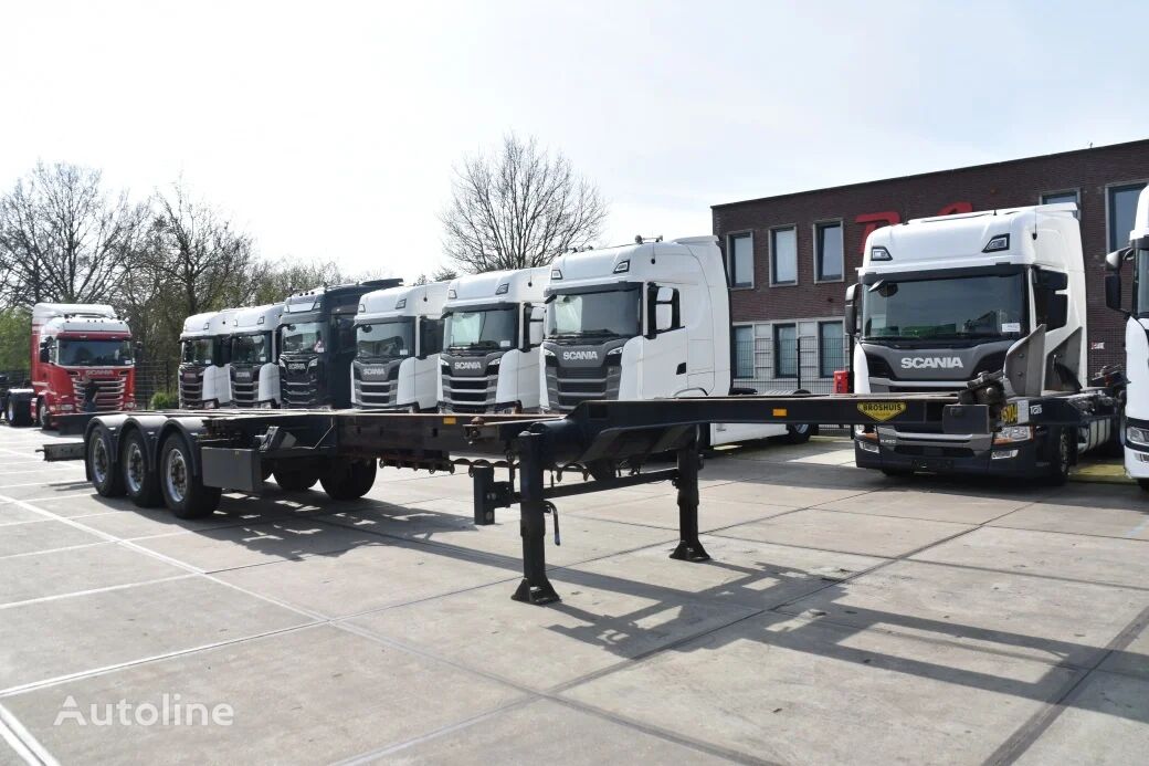 semi-remorque porte-conteneurs Broshuis - SAF AXLES - 2 LIFT AXLES - DISC BRAKES - 2 x EXTENDABLE -