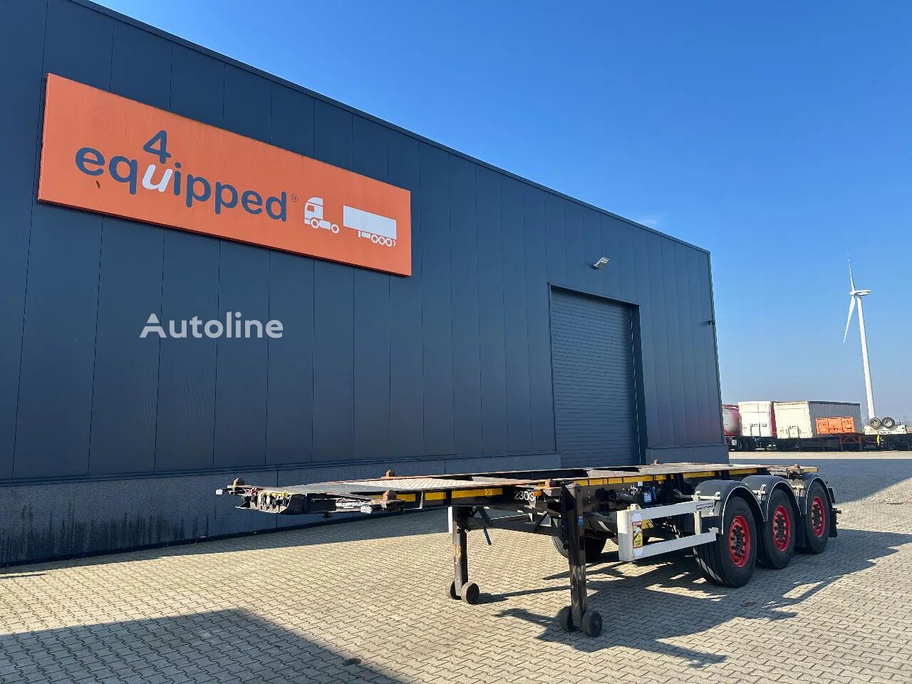 semi-remorque porte-conteneurs Burg 20FT ADR, 3.690kg, SAF INTRADISC, 2 liftassen, APK/ADR: 9/2025