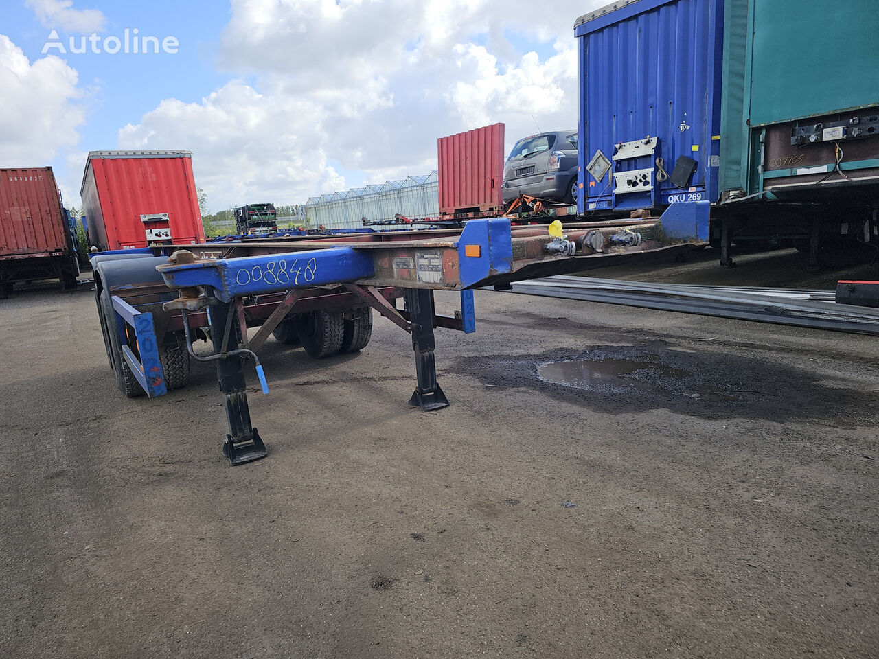 semi-reboque porta-contentores Koehler Elmshorn 20 ft container chassis steel springs double tires saf